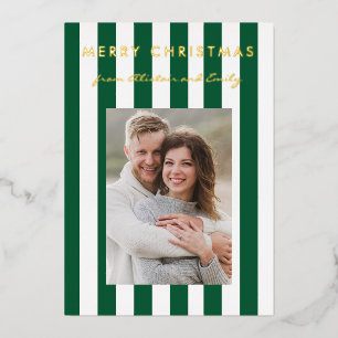 Stylish Minimalist Emerald Green Striped Photo