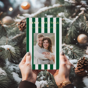 Stylish Minimalist Emerald Green Striped Photo