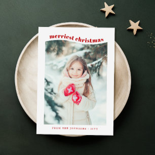 Stylish Minimalist Family Photo Christmas Card