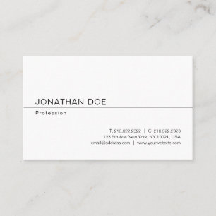 Stylish Minimalist Modern Professional Sleek Plain Business Card