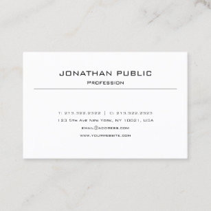 Stylish Minimalist Modern Sleek Elegant Plain Chic Business Card
