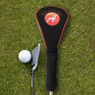 Stylish minimalist monogram coloured letter A Golf Head Cover