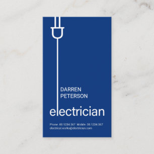 Stylish Minimalist Power Plug Wiring Business Card