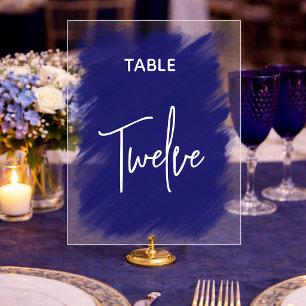Stylish minimalist purple wedding table number acrylic sign