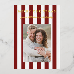 Stylish Minimalist Red and White Striped Photo