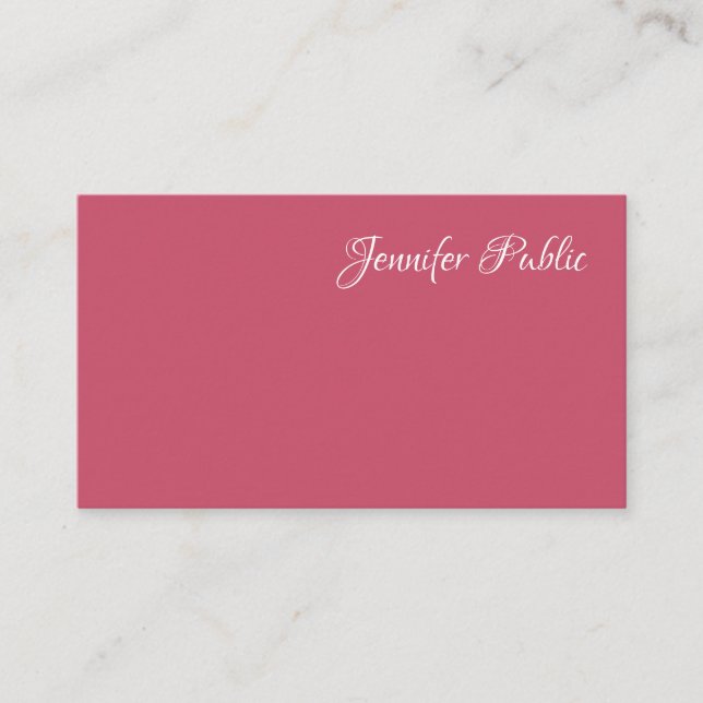 Stylish Minimalist Red Modern Simple Template Business Card (Front)