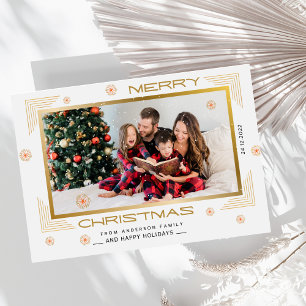 stylish minimalist script christmas family elegant enclosure card