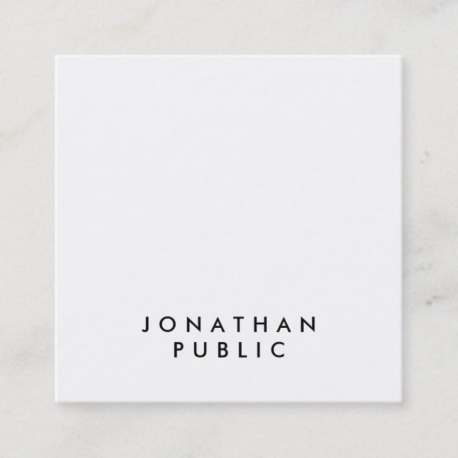 Stylish Minimalist Template Professional Graphic Square Business Card (Front)