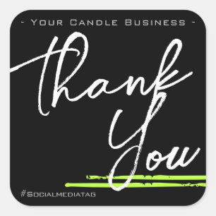 Stylish Minimalist Thank You Product Label Black 