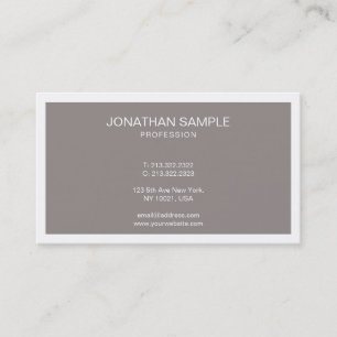 Stylish Minimalistic Design Trendy Brown Plain Business Card