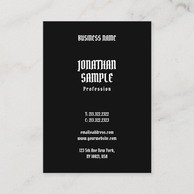 Stylish Minimalistic Modern Black White Template Business Card (Front)