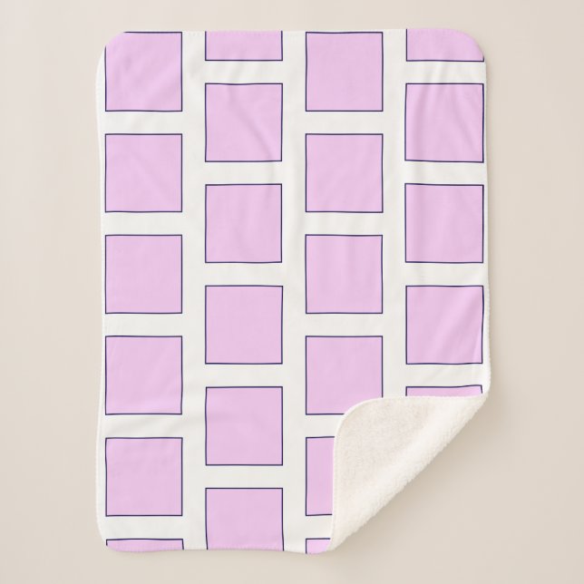 Stylish Minimalistic Pink Blocks Throw Blanket (Front)