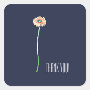 Stylish Minimalistic Red Gerbera Flower Sticker