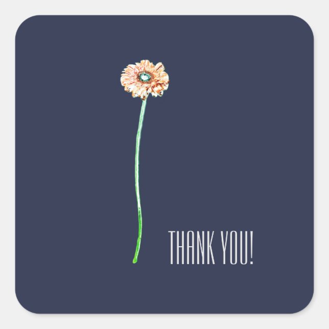 Stylish Minimalistic Red Gerbera Flower Sticker (Front)
