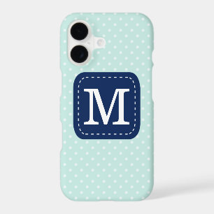 Stylish Mint Polka Dot Pattern Custom Monogram