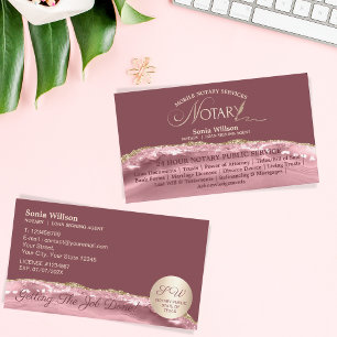 Stylish Mobile Notary & Loan Signing Agent Law Business Card