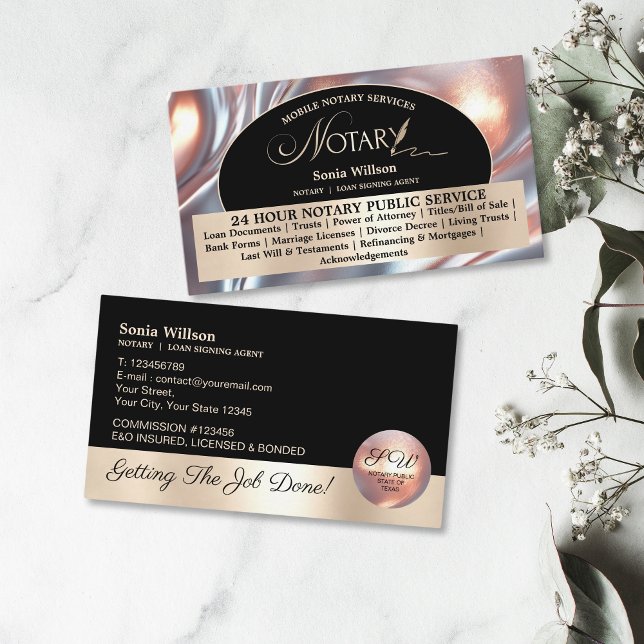Stylish Mobile Notary & Loan Signing Agent Law Business Card (Creator Uploaded)