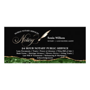 Stylish Mobile Notary & Loan Signing Agent Law Rack Card