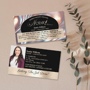 Stylish Mobile Notary & Loan Signing Agent Photo Business Card