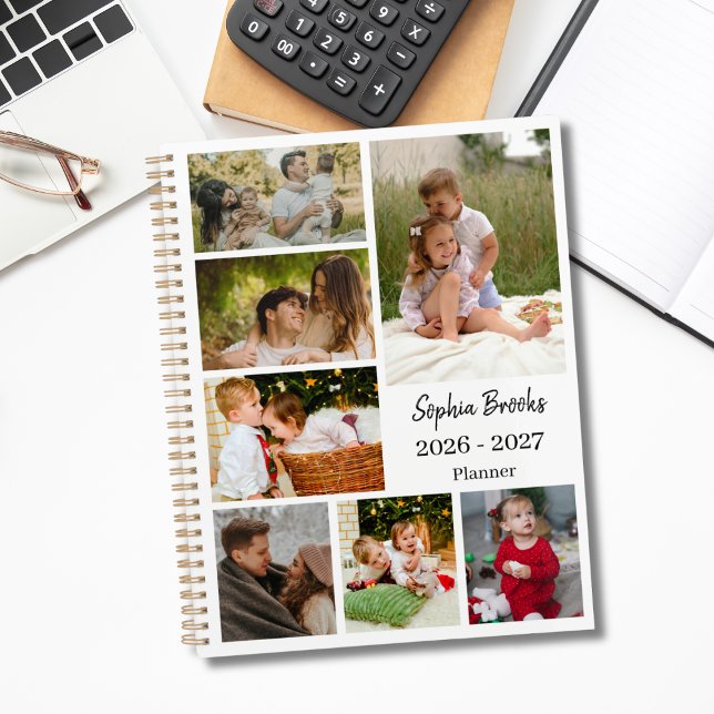 Stylish Modern 6 Photo Collage Appointment Book Planner (Creator Uploaded)