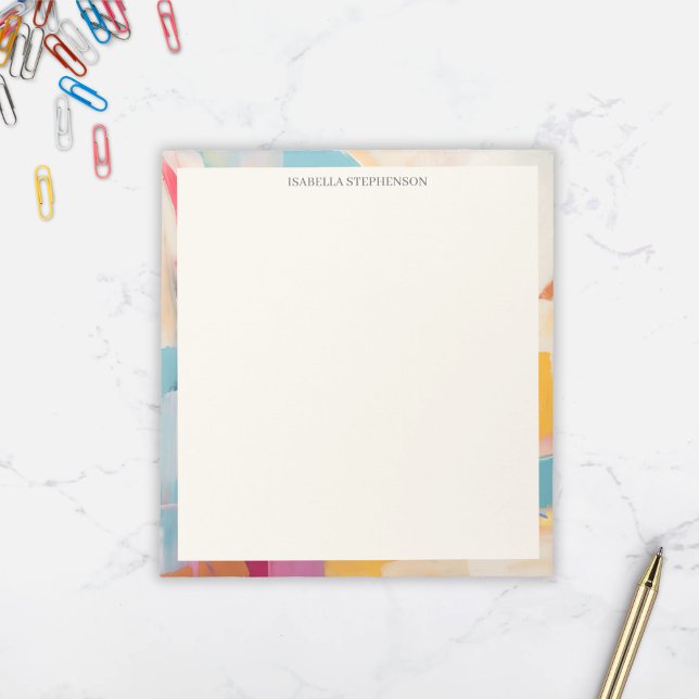 Stylish Modern Abstract Border Personalised Notepad (Creator Uploaded)