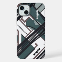 Stylish modern abstract expressionist green black