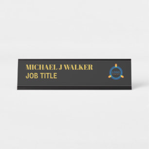 Stylish & Modern - Any Colour - Professional Logo  Desk Name Plate