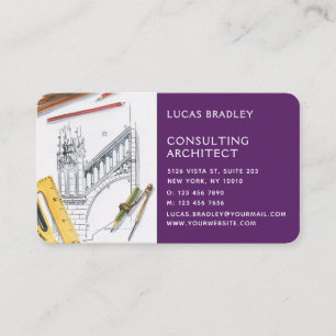 Stylish Modern Architect Engineering Construction Business Card