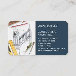 Stylish Modern Architect Engineering Construction Business Card