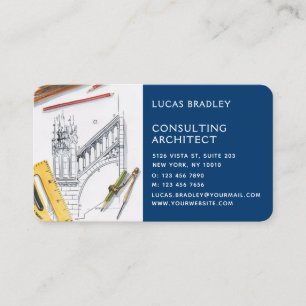Stylish Modern Architect Engineering Construction Business Card