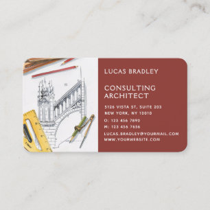 Stylish Modern Architect Engineering Construction Business Card
