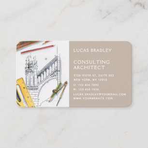 Stylish Modern Architect Engineering Construction Business Card