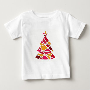 Stylish modern art Christmas tree Baby T-Shirt