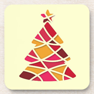 Stylish modern art Christmas tree Coaster