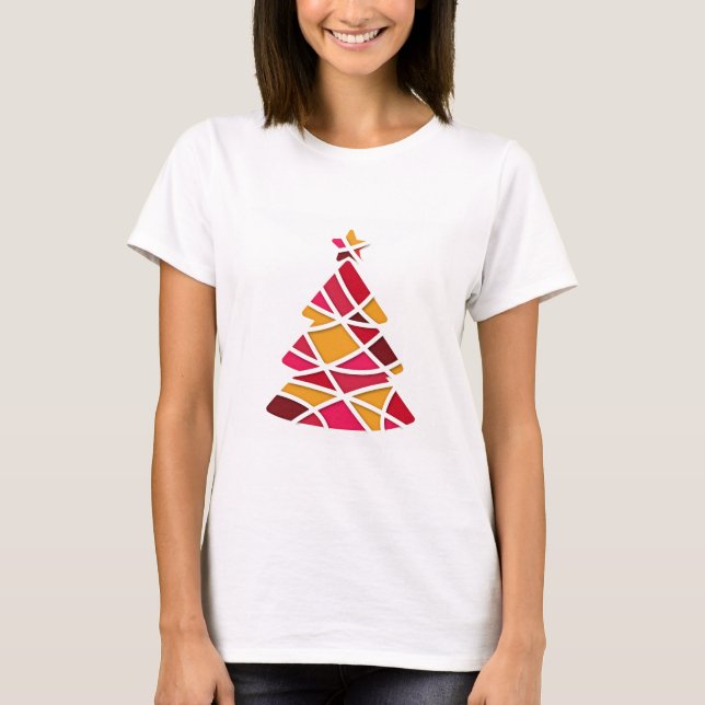 Stylish modern art Christmas tree T-Shirt (Front)