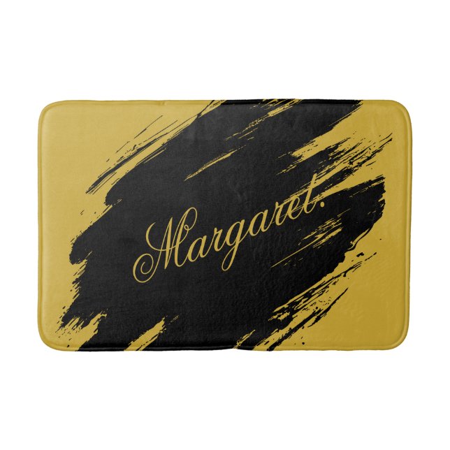 Stylish Modern Bath Mat with Your Custom Name Prin (Front)