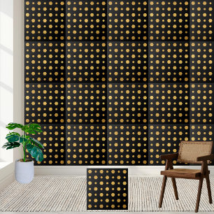 Stylish Modern Black and Gold Geometric Hexagon Tile