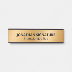Stylish Modern Black Gold Glamourous Template Door Sign