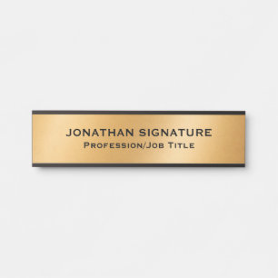 Stylish Modern Black Gold Glamourous Template Door Sign