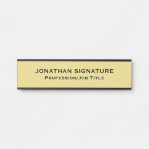 Stylish Modern Black Gold Glamourous Template Door Sign