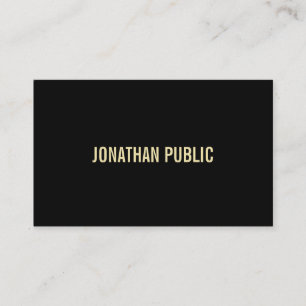 Stylish Modern Black Gold Text Professional Luxury Business Card