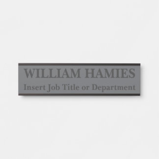 Stylish Modern Black Minimalist Door Sign