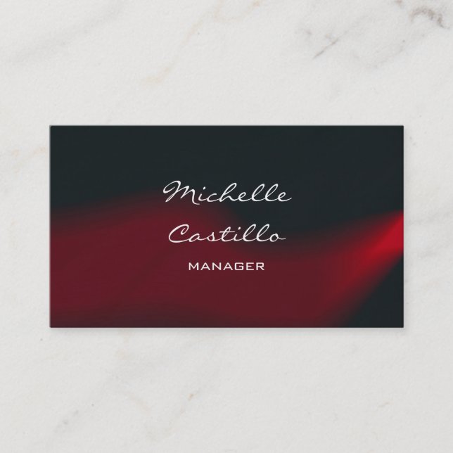 Stylish Modern Black Red Waves Professional Design Business Card (Front)
