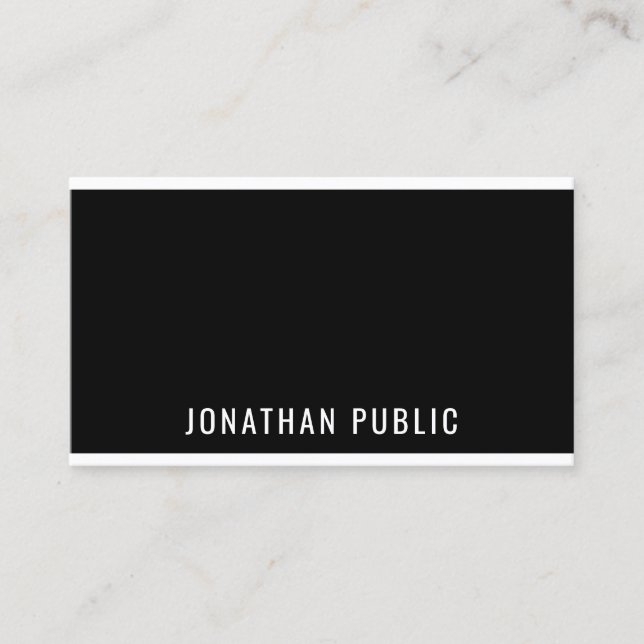 Stylish Modern Black White Minimalist Trendy Chic Business Card (Front)