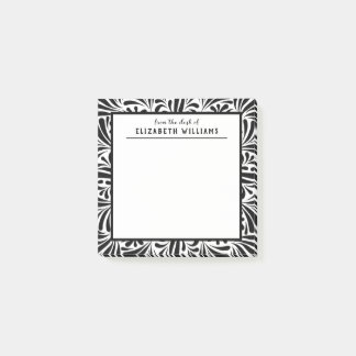 Stylish Modern Black & White Swash Pattern Post-it Notes