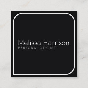 Stylish Modern blk square professional stylist Business Card