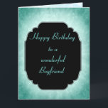 Stylish modern blue Happy Birthday Boyfriend Card<br><div class="desc">Stylish modern blue  Happy Birthday Boyfriend design Greeting Card.</div>