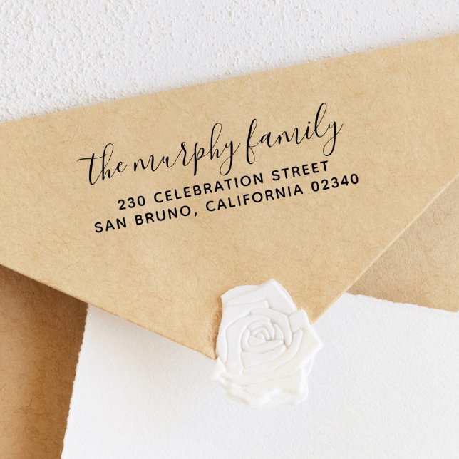 Stylish Modern Bold Return Address Self-inking Stamp (Rubber Stamp Mock-up)