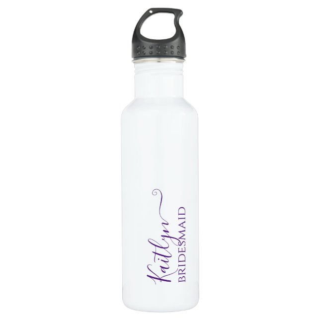 Stylish Modern Bridesmaid Gift | Personalised 710 Ml Water Bottle (Front)