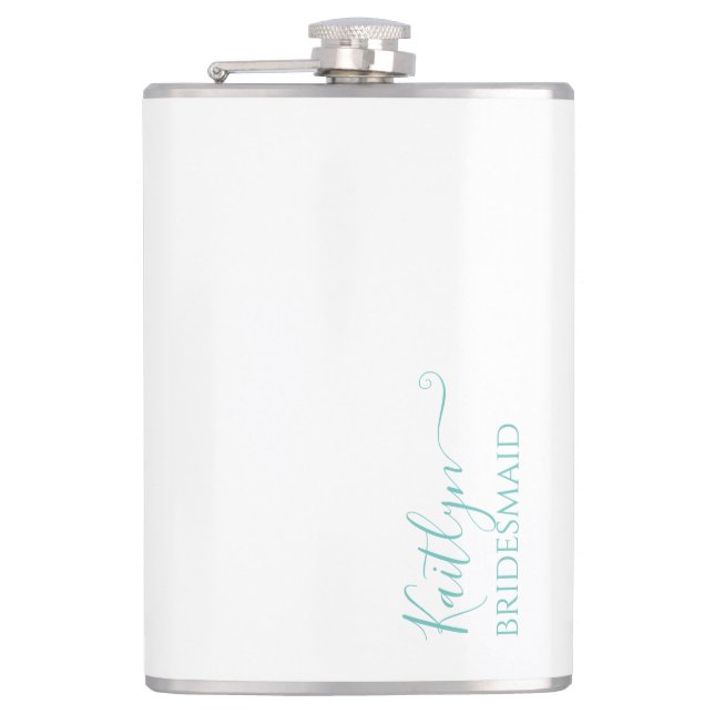 Stylish Modern Bridesmaid Gift | Personalised Hip Flask (Front)